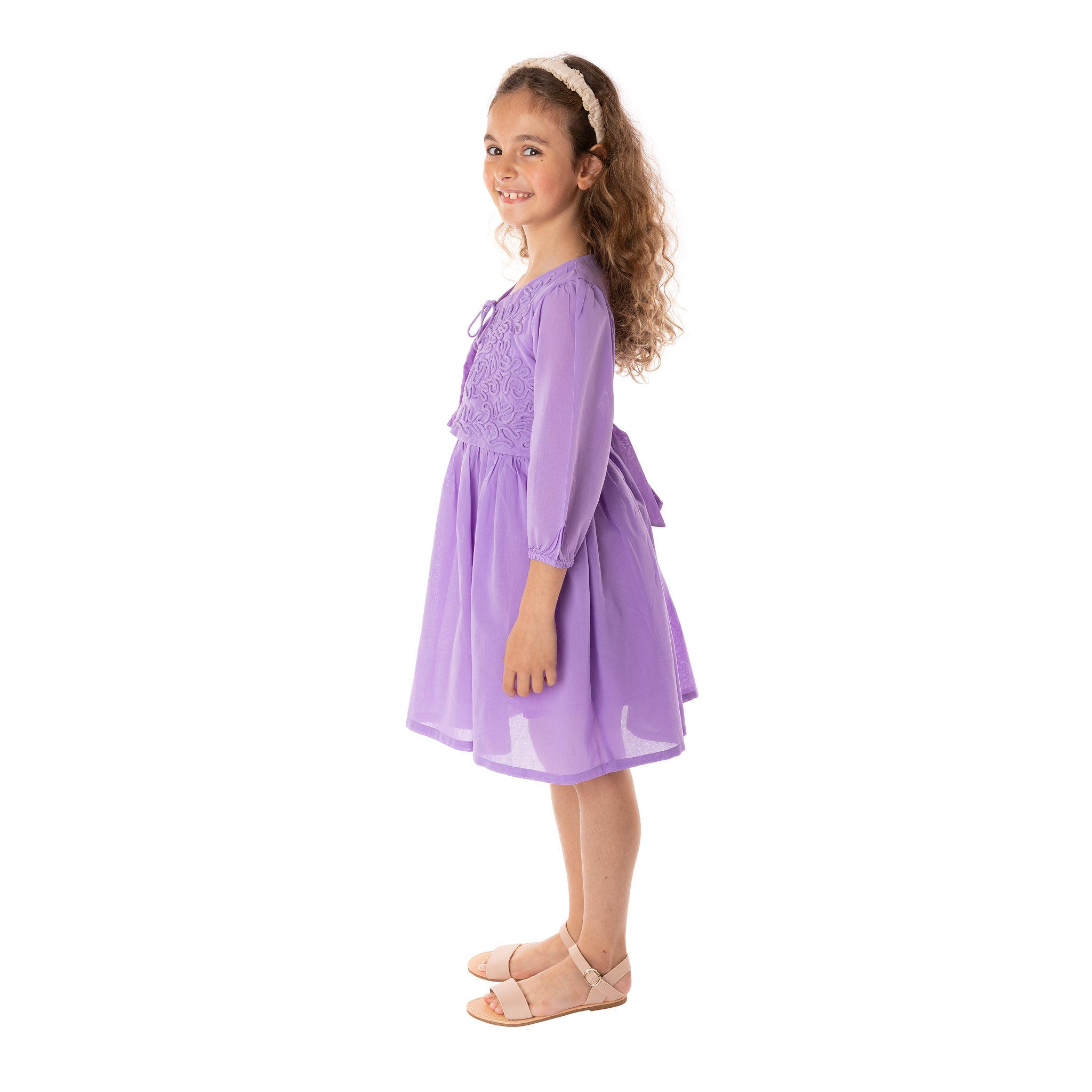 The Aria Violet - Embroidered Cotton Dress