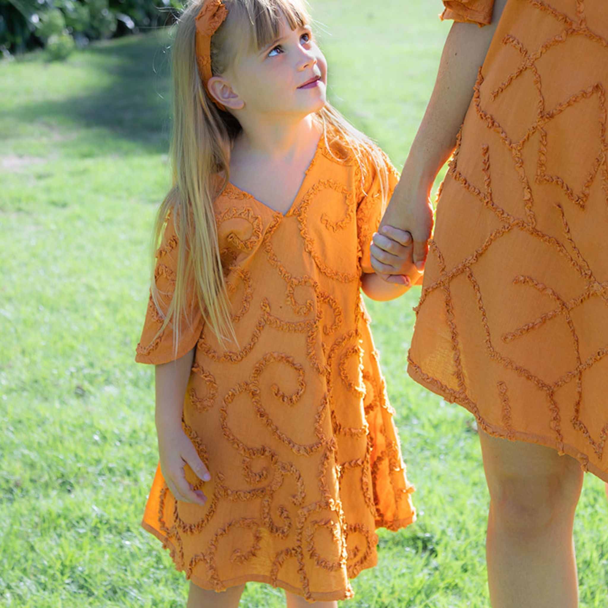 The Nyla Rust - Textured Cotton Dress