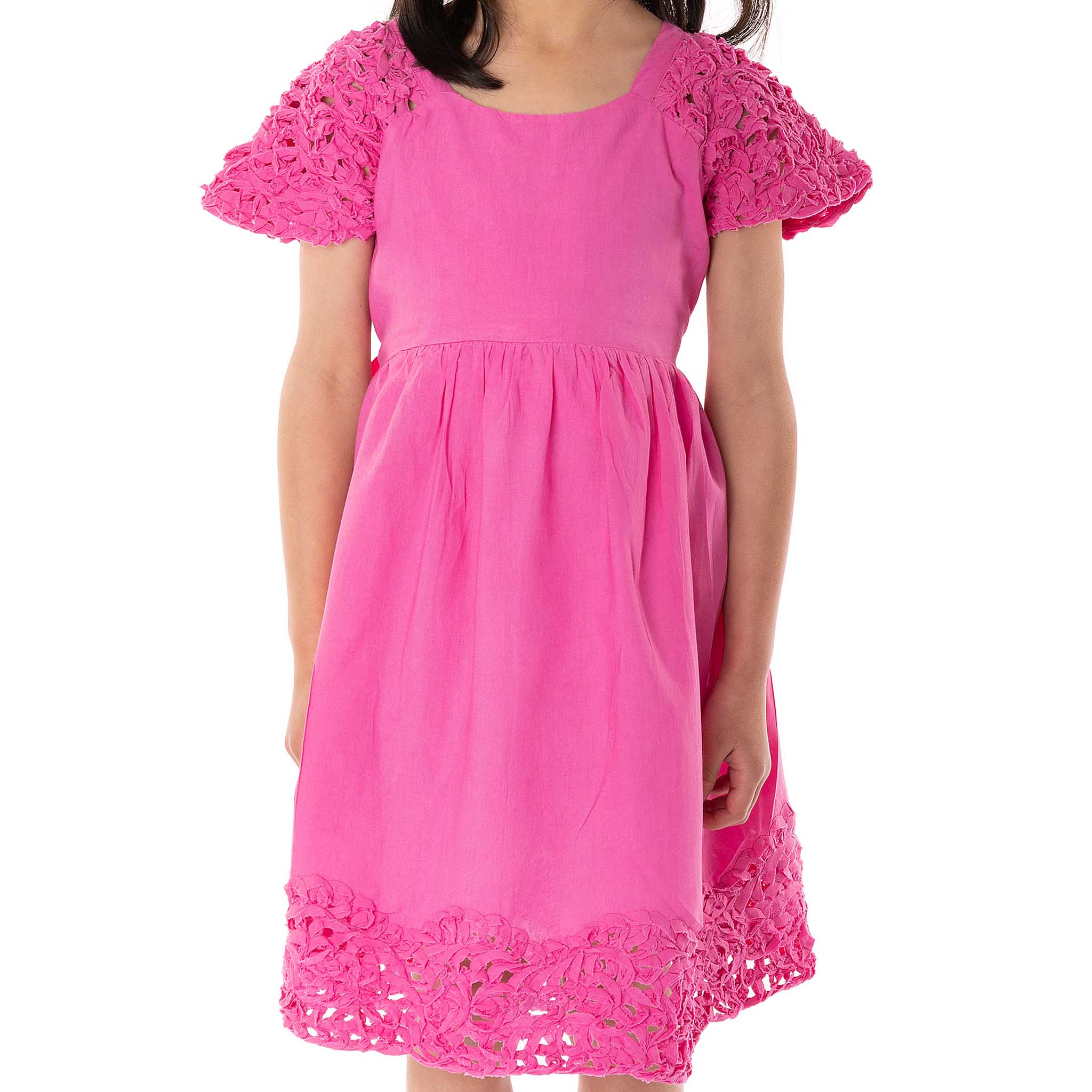 The Willow Pink – Handcrafted Ribbon Embroidered Dress