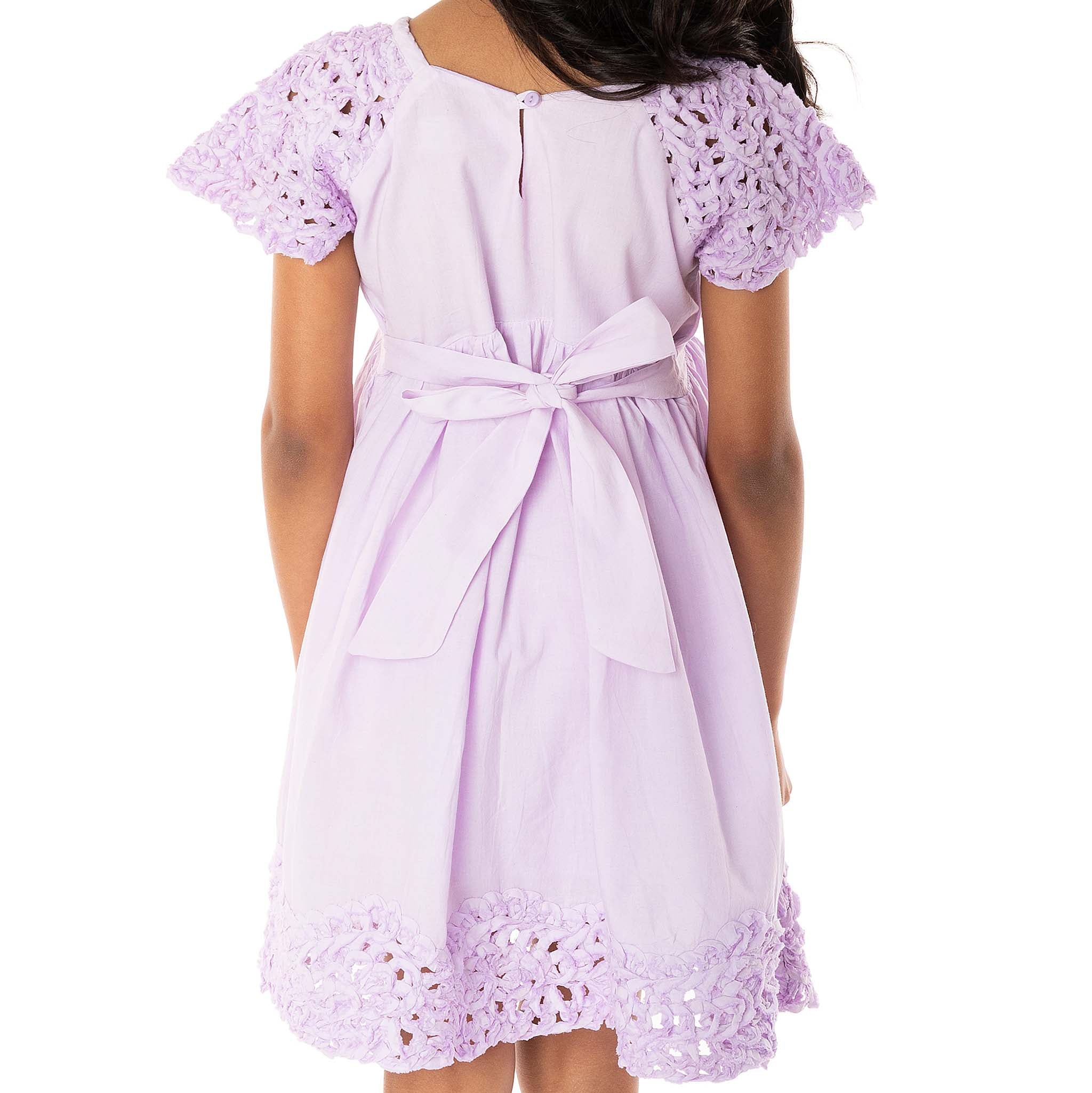 The Willow Violet – Handcrafted Ribbon Embroidered Dress