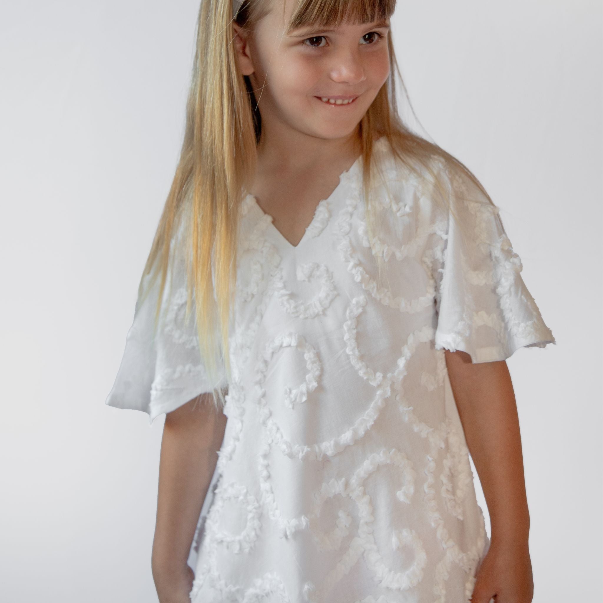 The Nyla White - Textured Cotton Dress