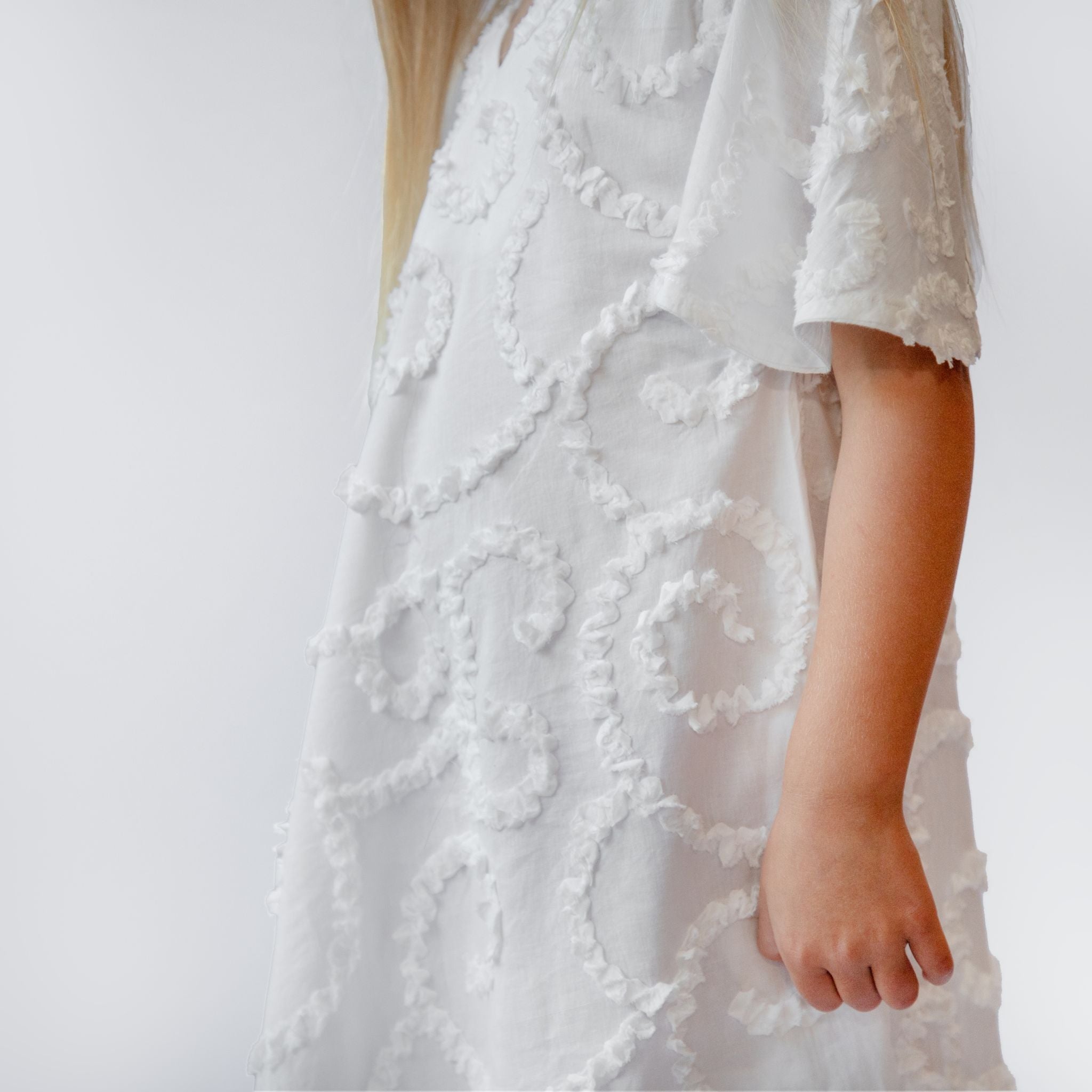 The Nyla White - Textured Cotton Dress
