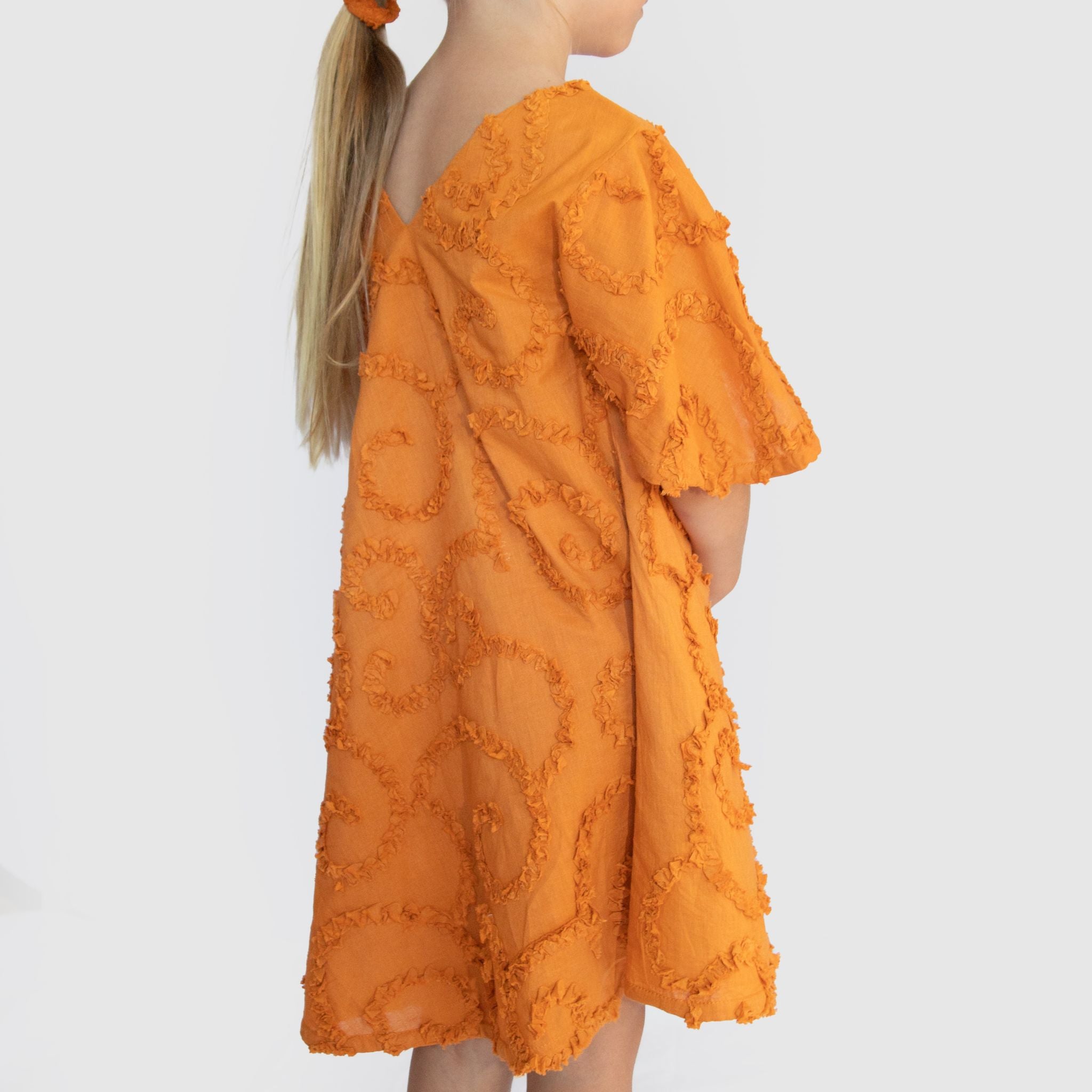 The Nyla Rust - Textured Cotton Dress