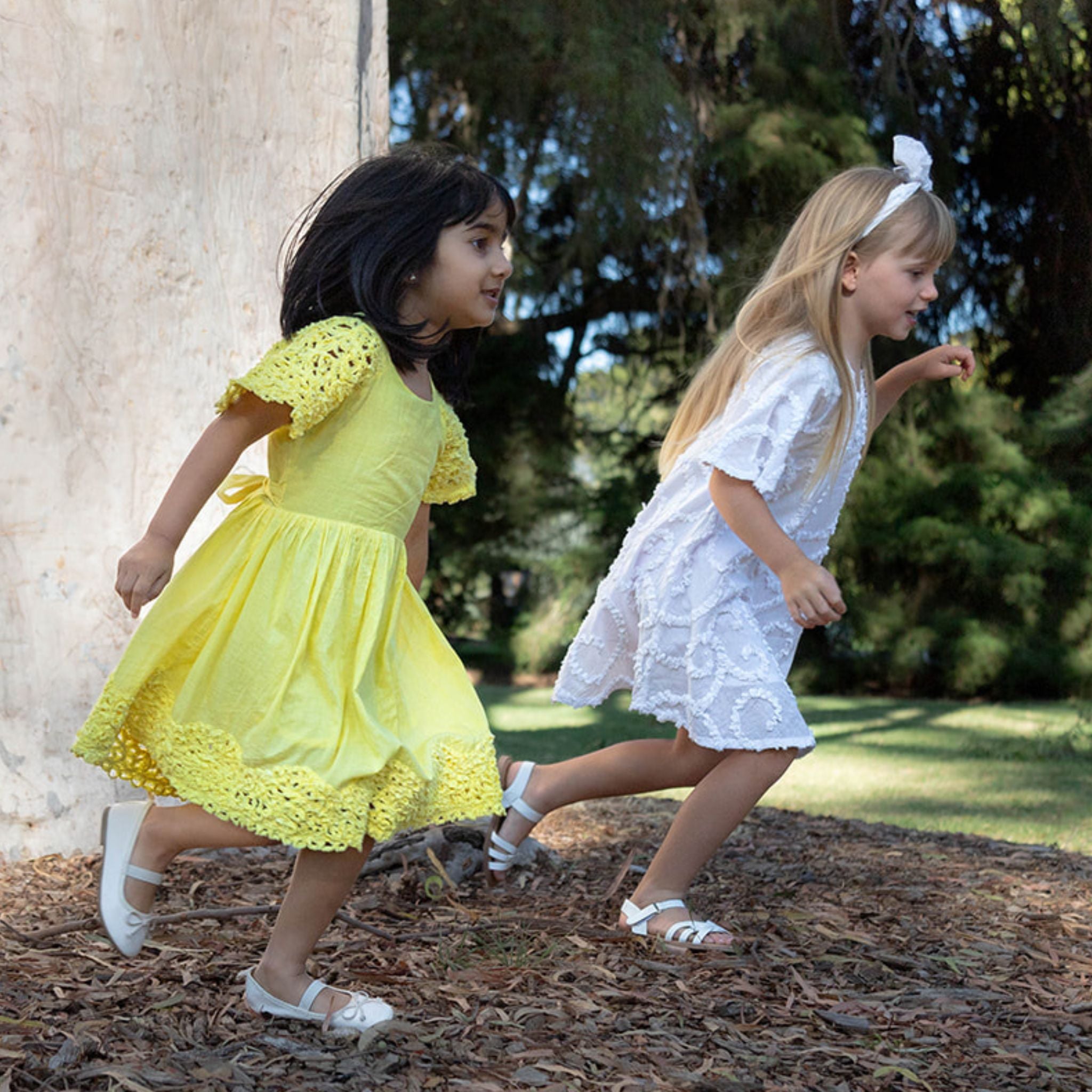 The Willow Lemon - Handcrafted Ribbon Embroidered Dress