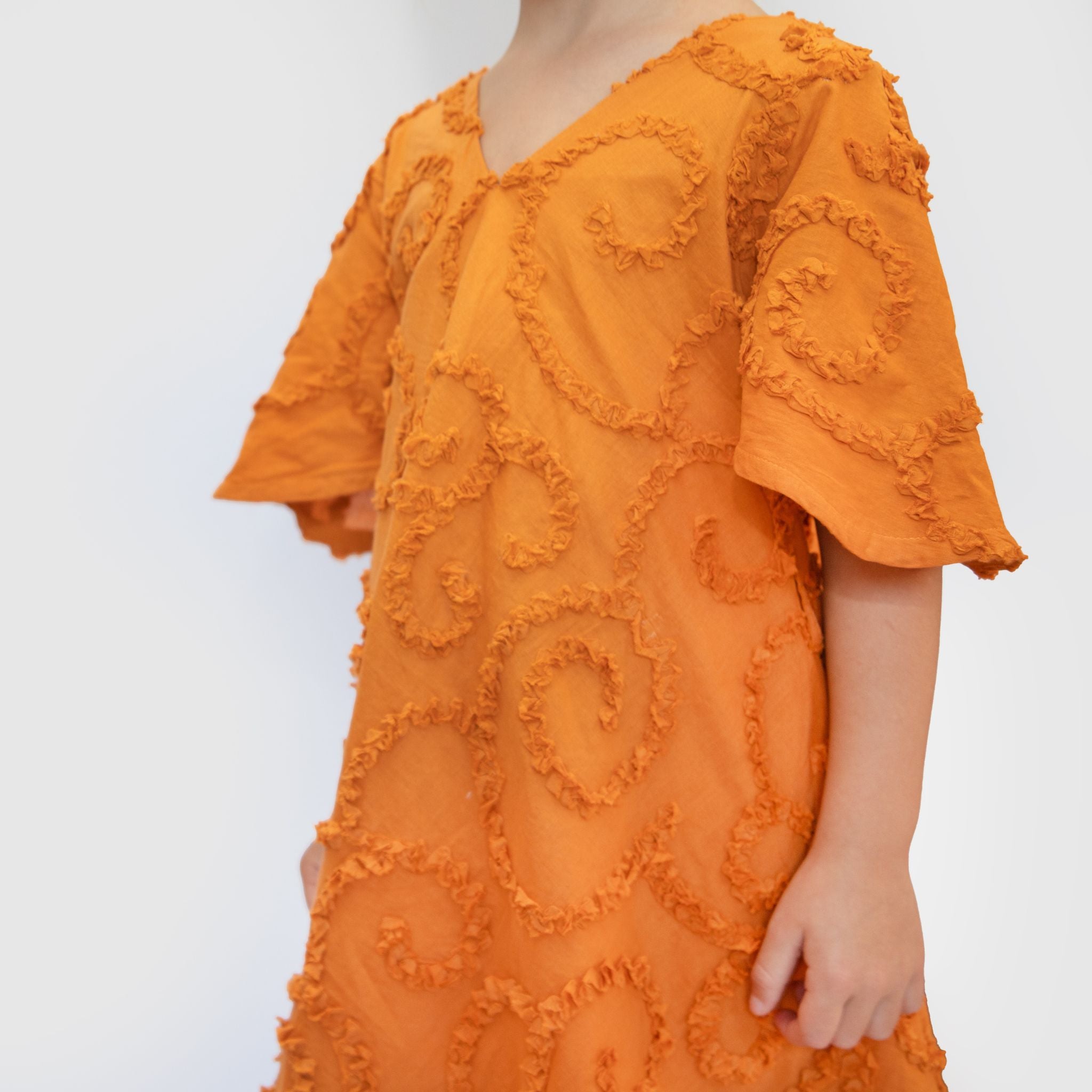 The Nyla Rust - Textured Cotton Dress