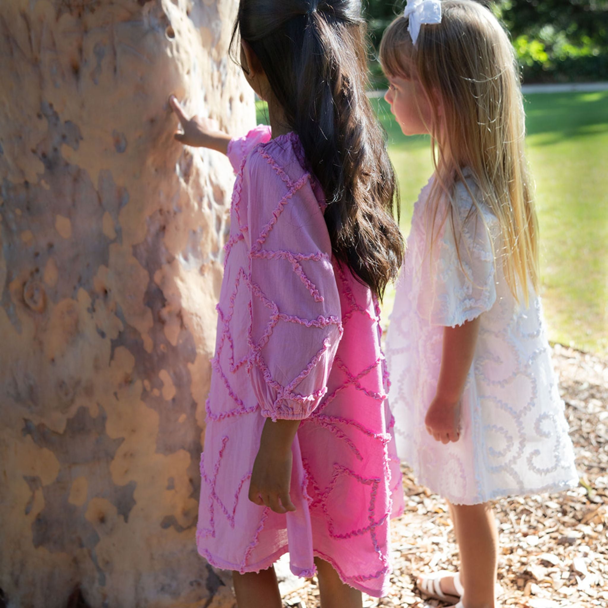 The Maya Pink - Textured Cotton Dress