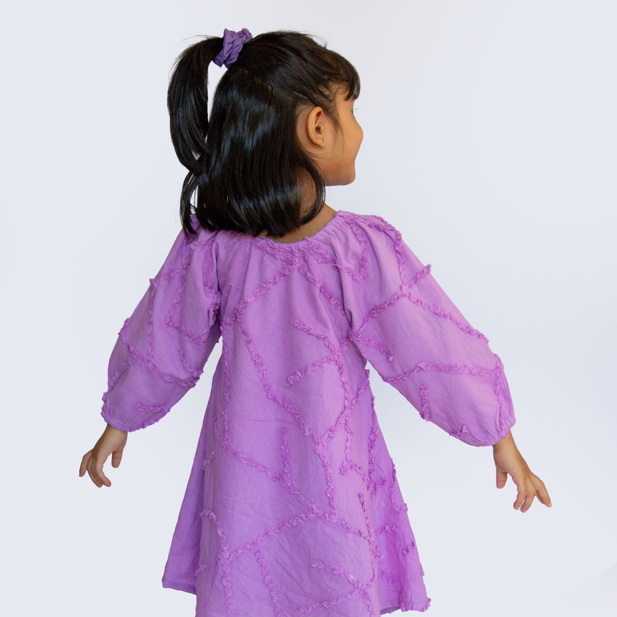 The Maya Mauve - Textured Cotton Dress