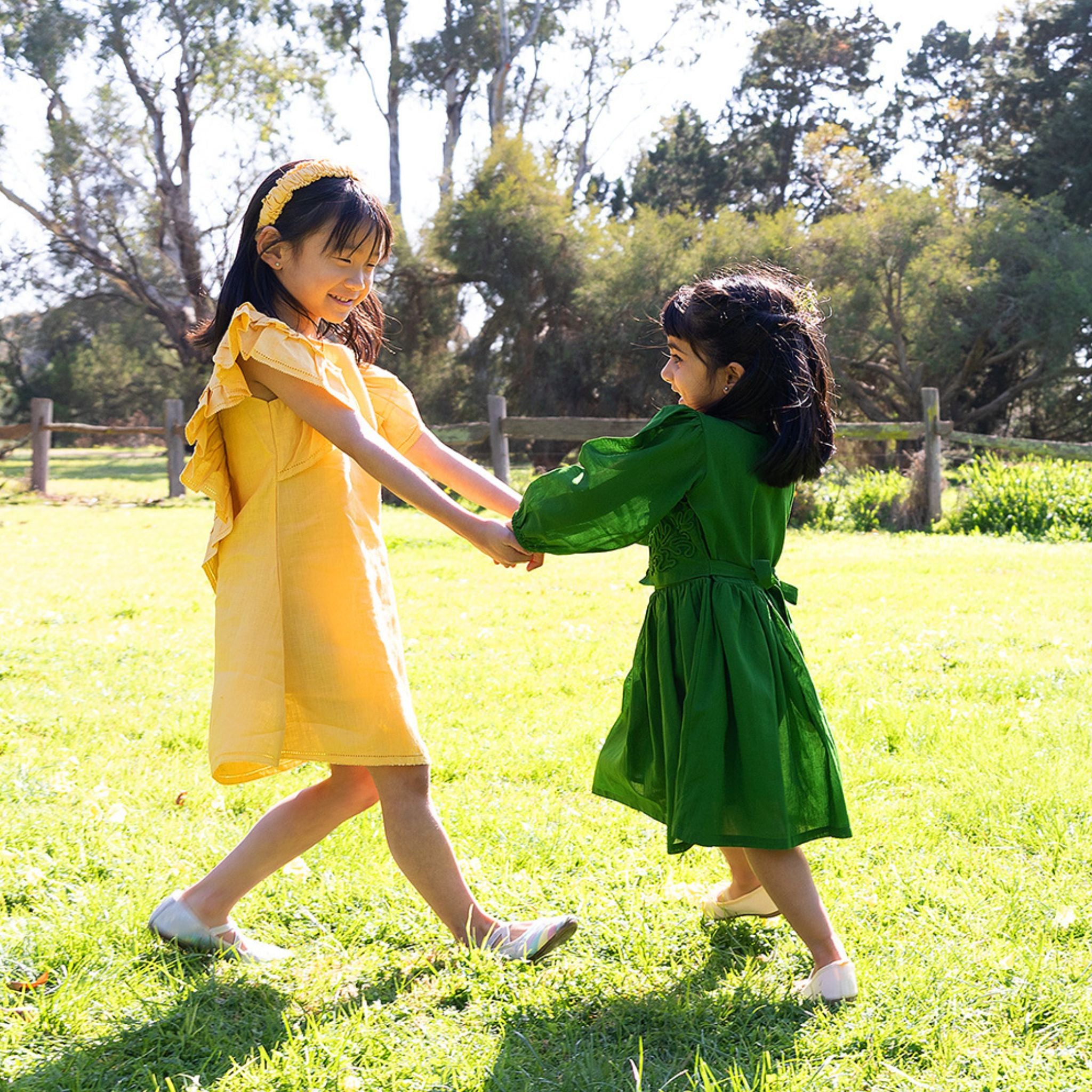 The Ivy Yellow - Ruffle Linen Dress
