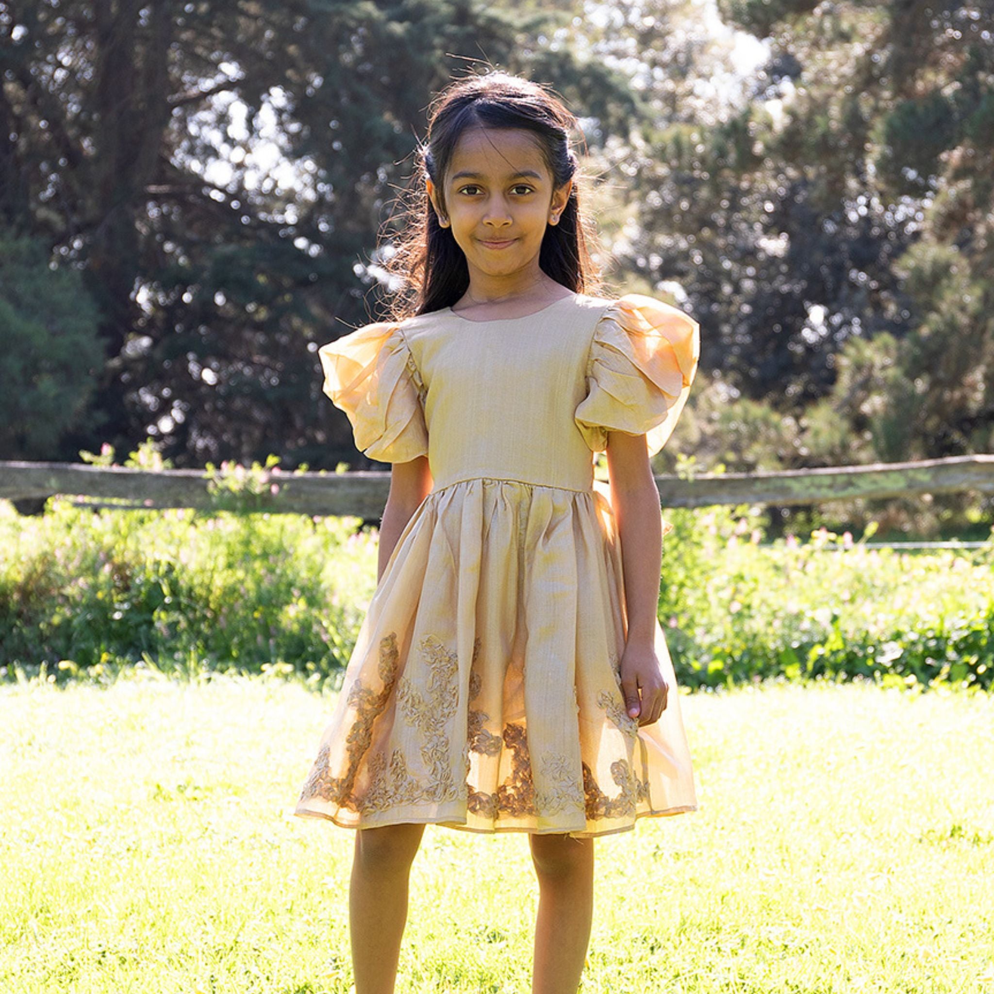 The Seinna Gold - Silk Dress