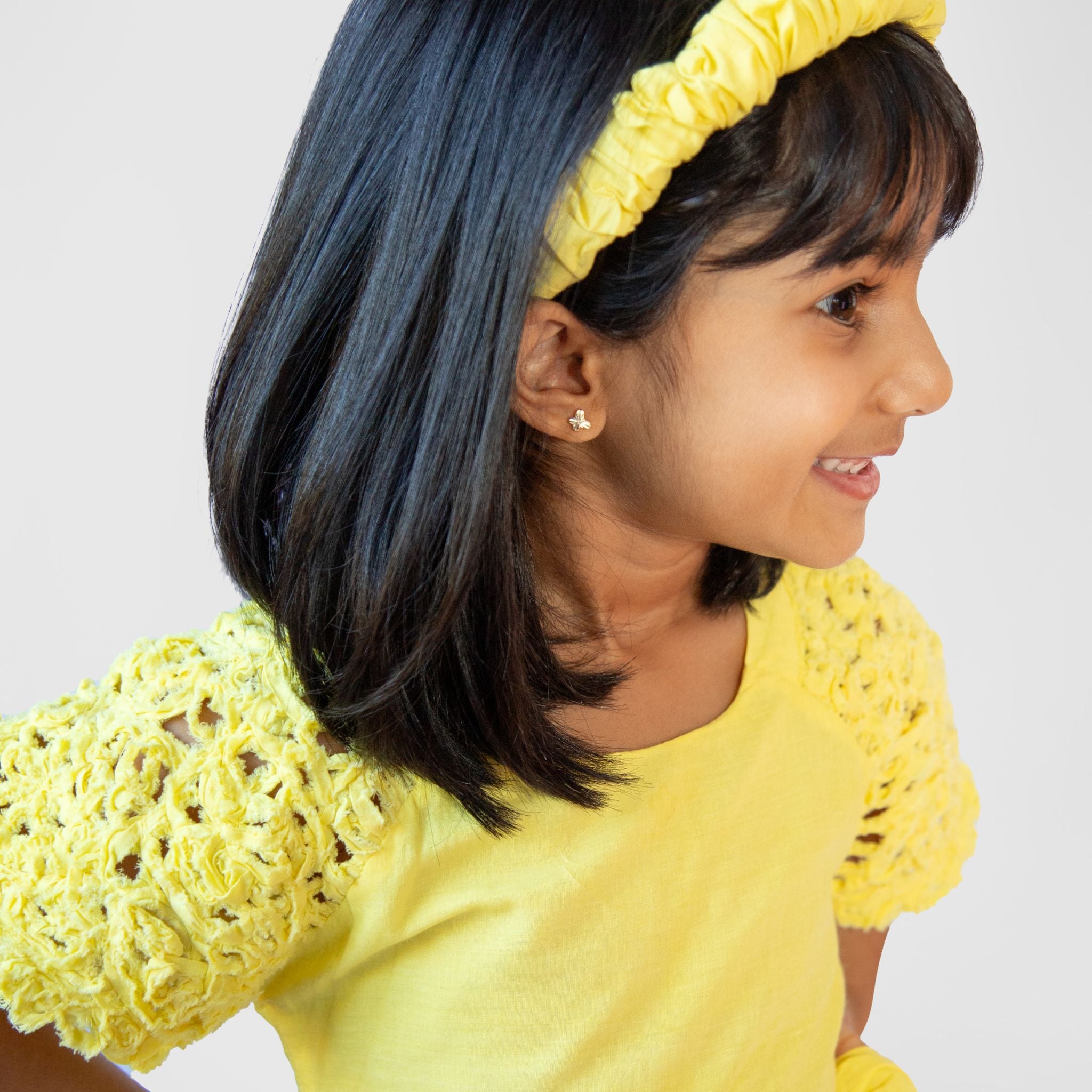 The Willow Lemon - Handcrafted Ribbon Embroidered Dress
