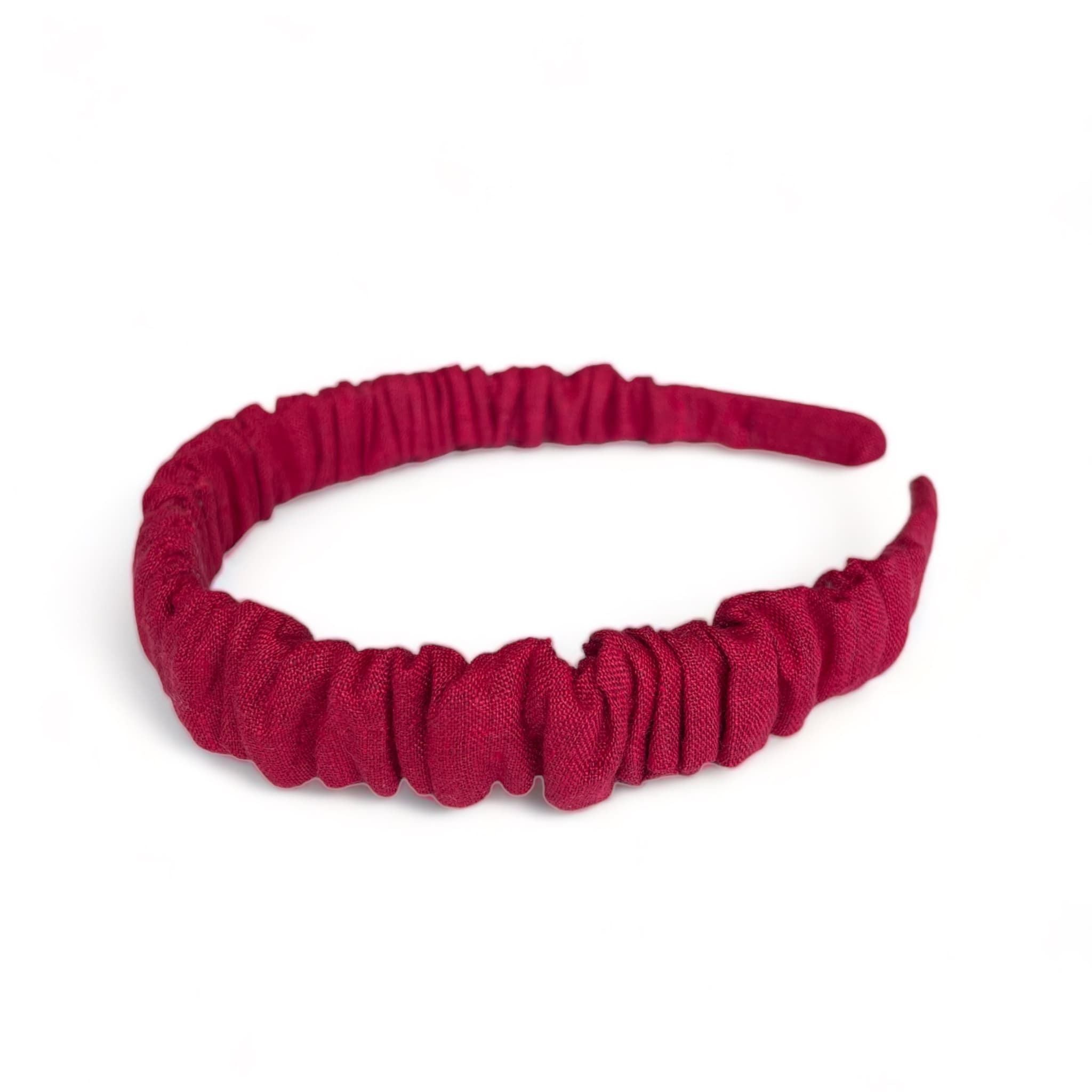 Gathered_red_linen_headband_Ruhmee_1