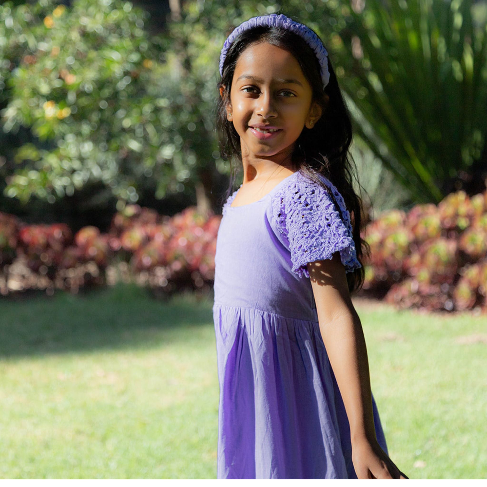 The Willow Orchid - Handcrafted Ribbon Embroidered Dress