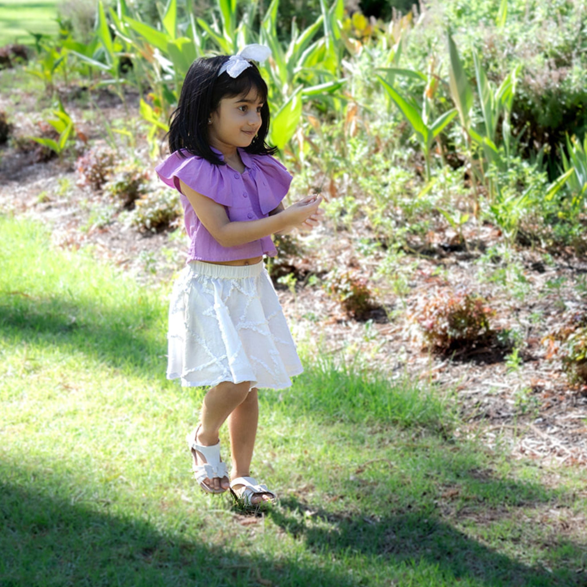 The Nyla White Skirt - Textured Cotton