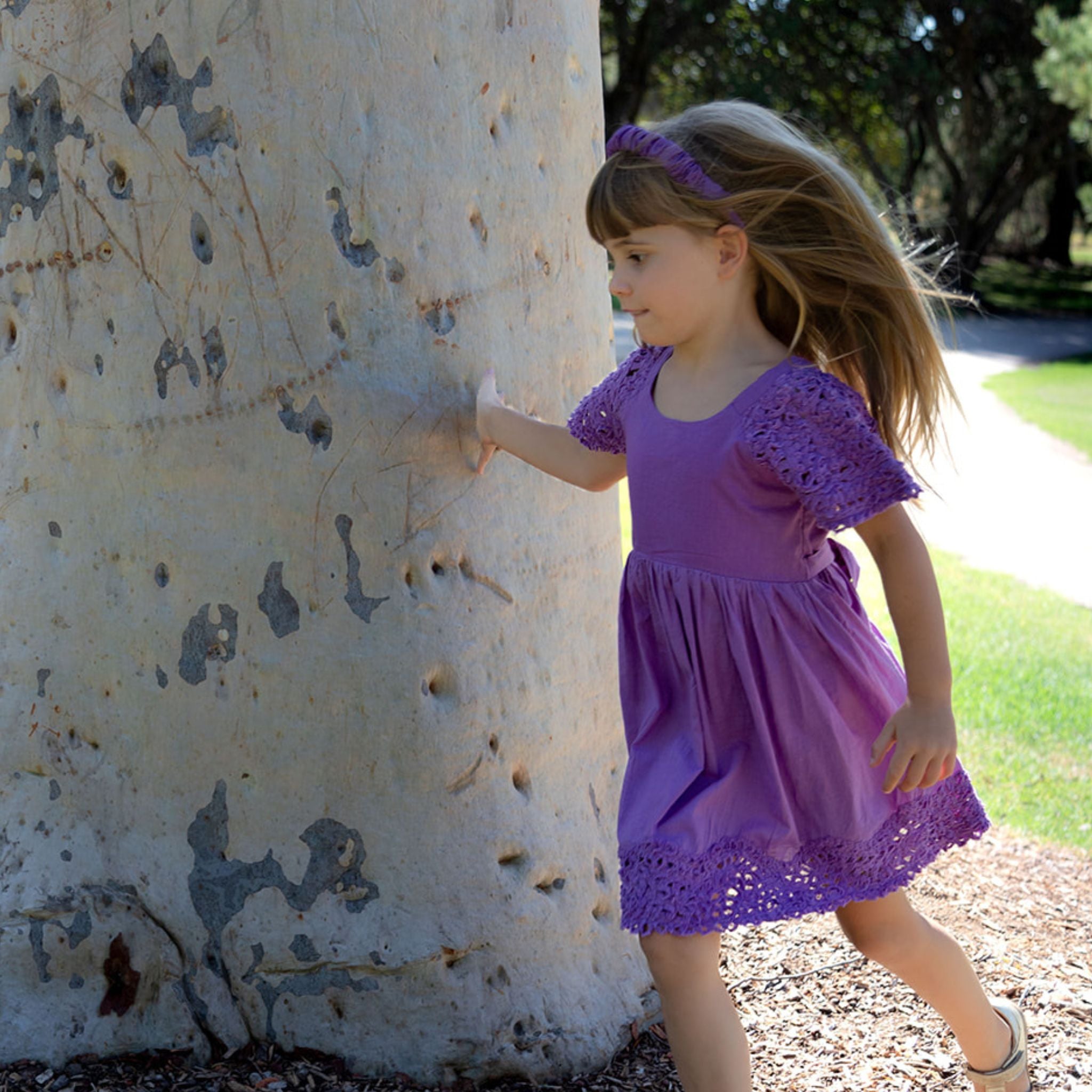 The Willow Magenta - Handcrafted Ribbon Embroidered Dress