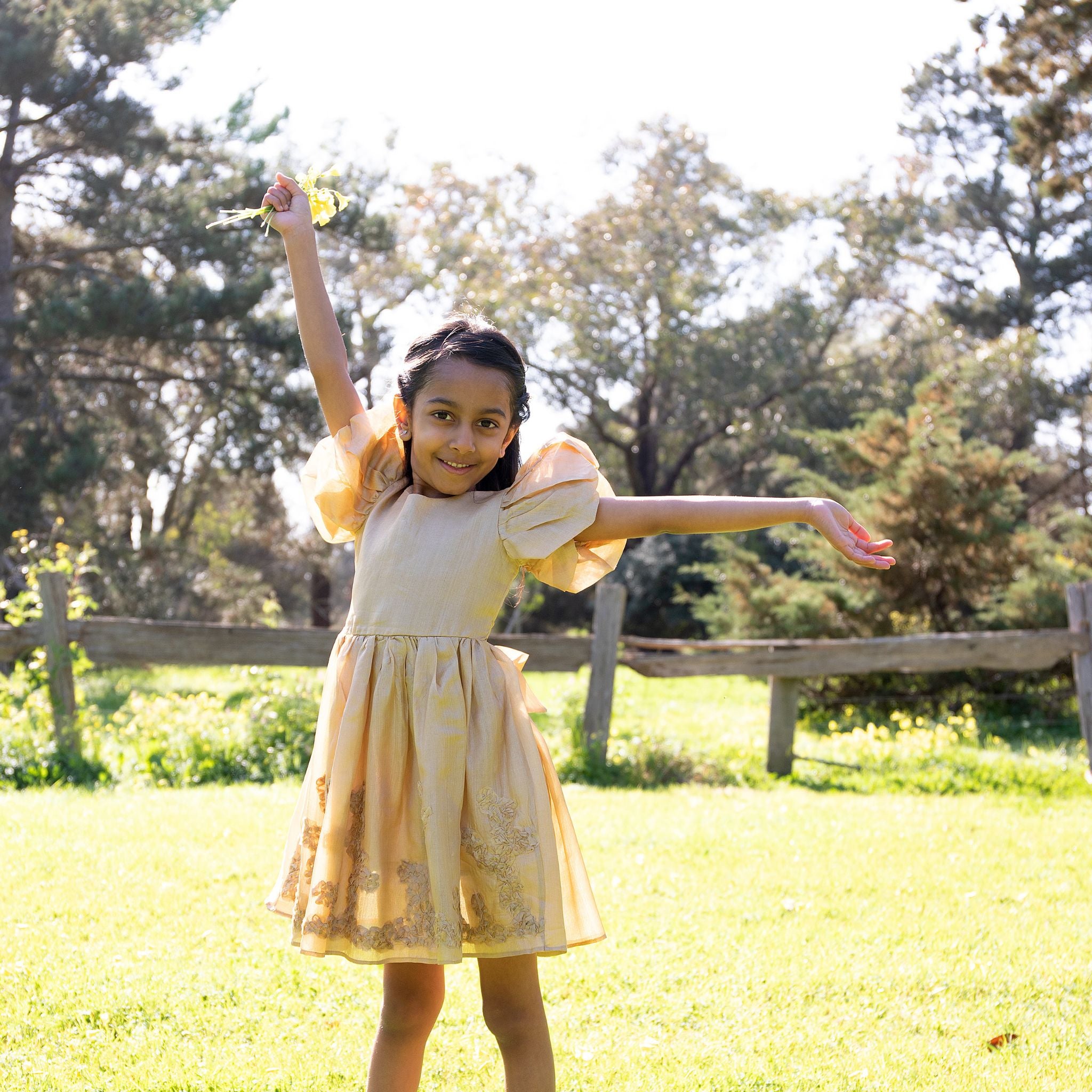 The Seinna Gold - Silk Dress