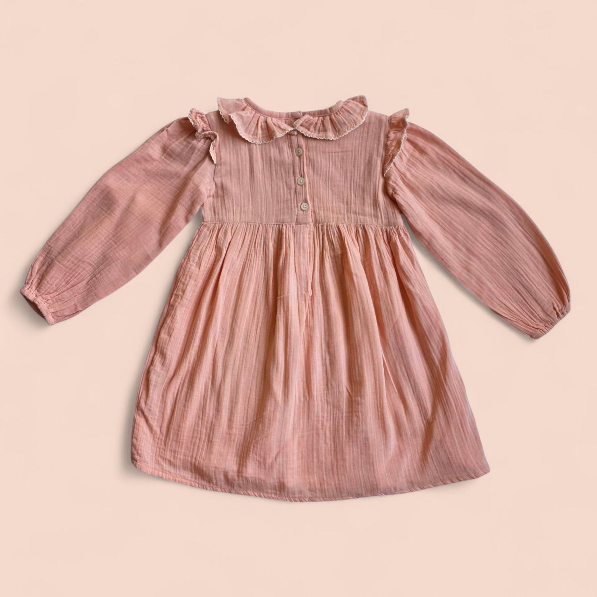 The Elle Blush - Embroidered Cotton Dress