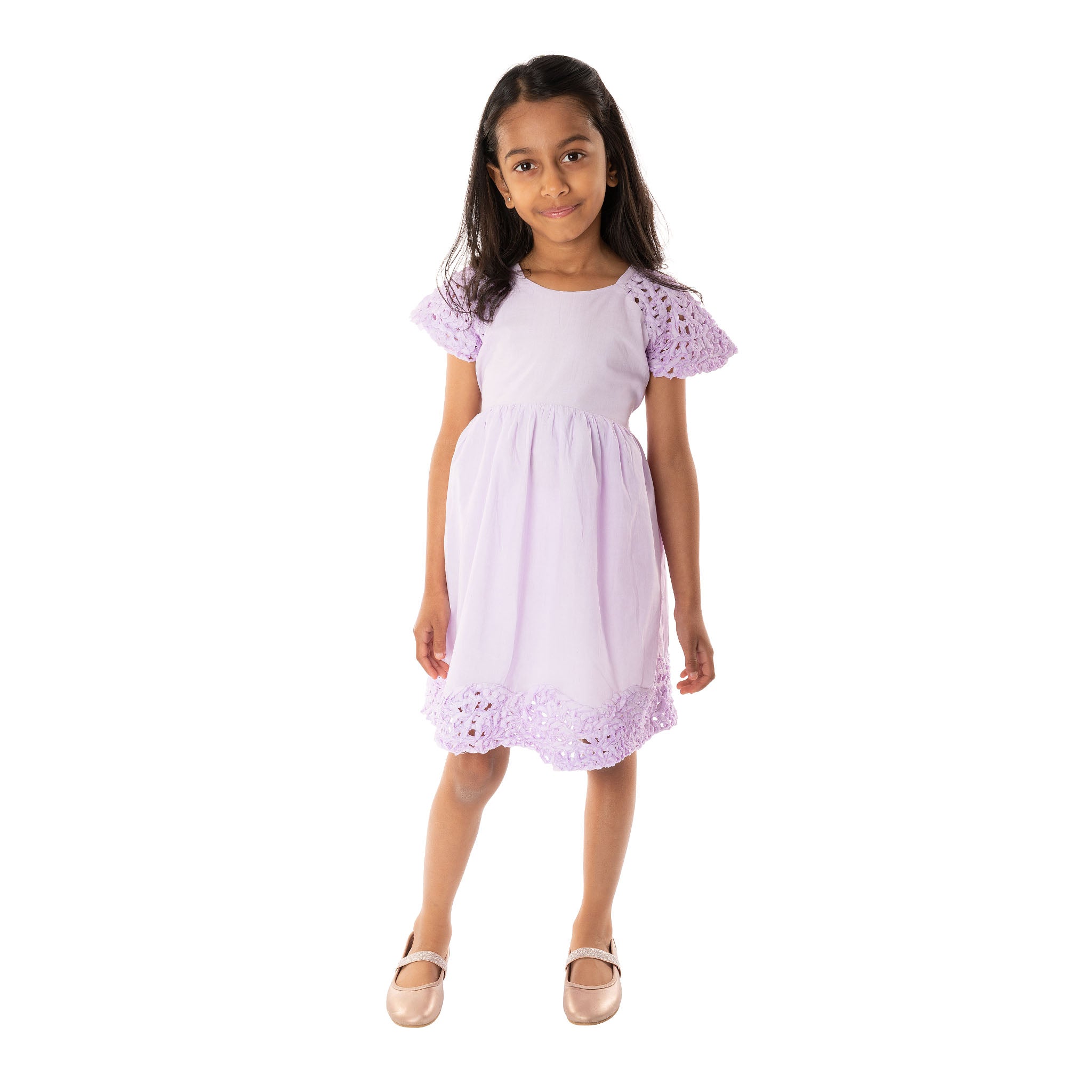 Textured Violet Cotton Dress - Willow