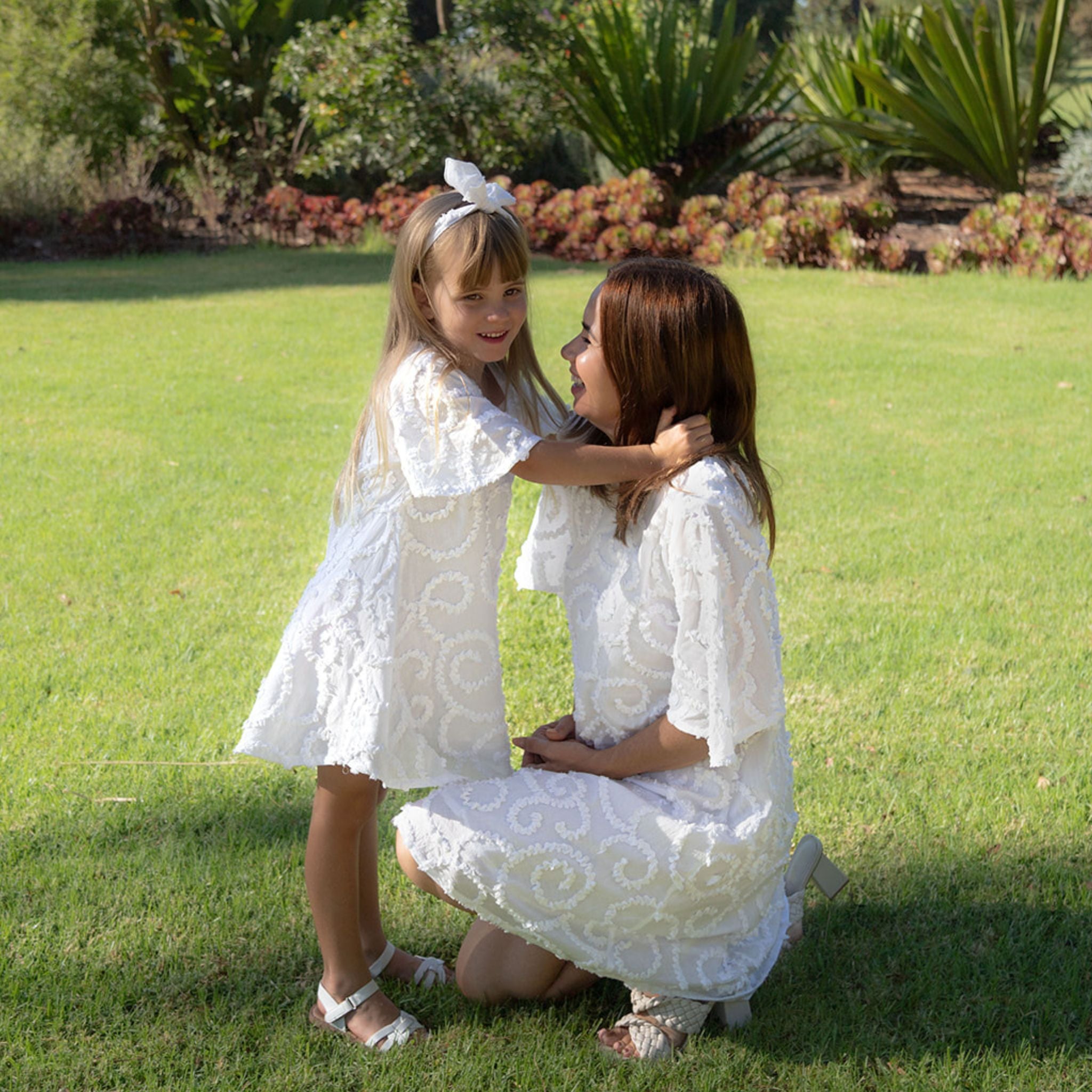 The Nyla White - Textured Cotton Dress
