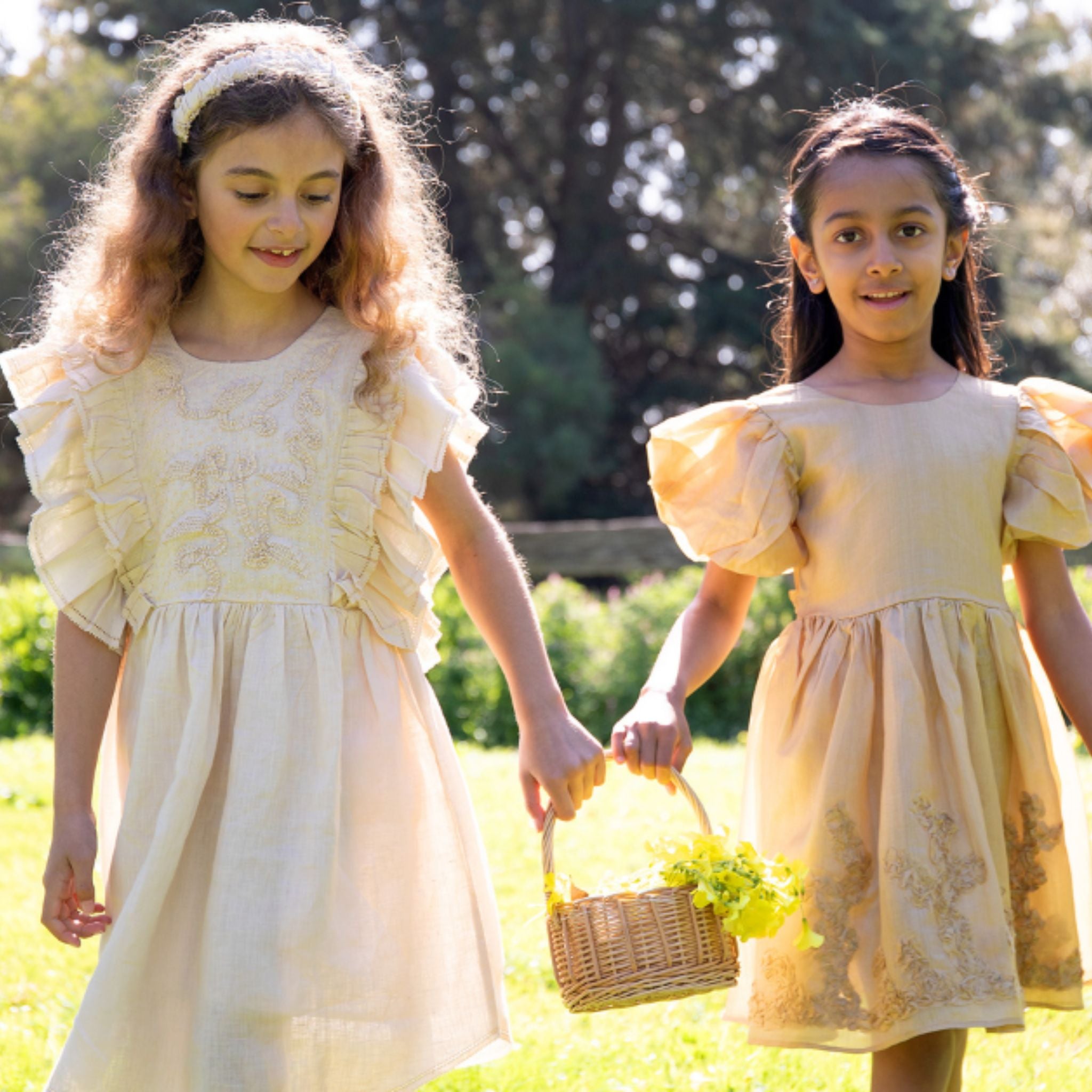 Flower girl linen dresses hotsell